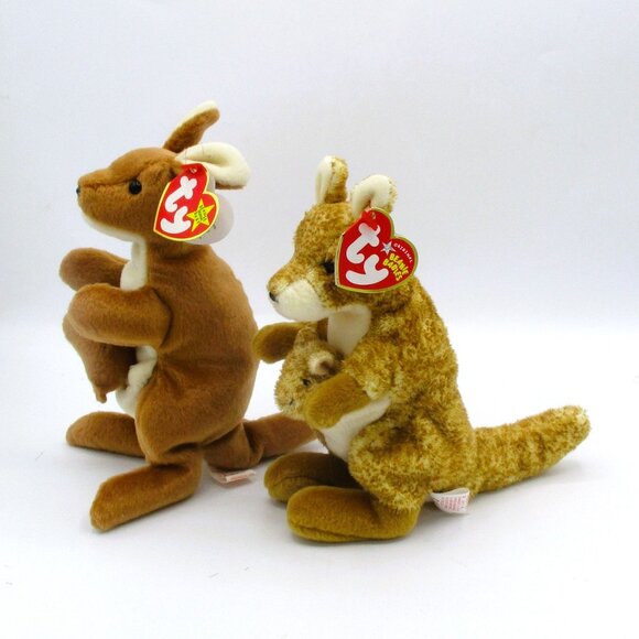 Lot Of 2 Ty Beanie Babies Kangaroos  Willoughby & Pouch New With Tags - Picture 4 of 4